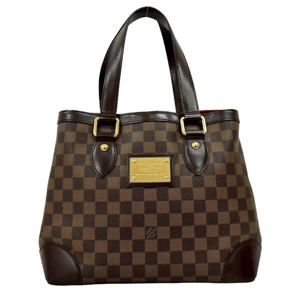 LOUIS VUITTON Brown Damier Leather Tote Bag - Picture 1 of 10